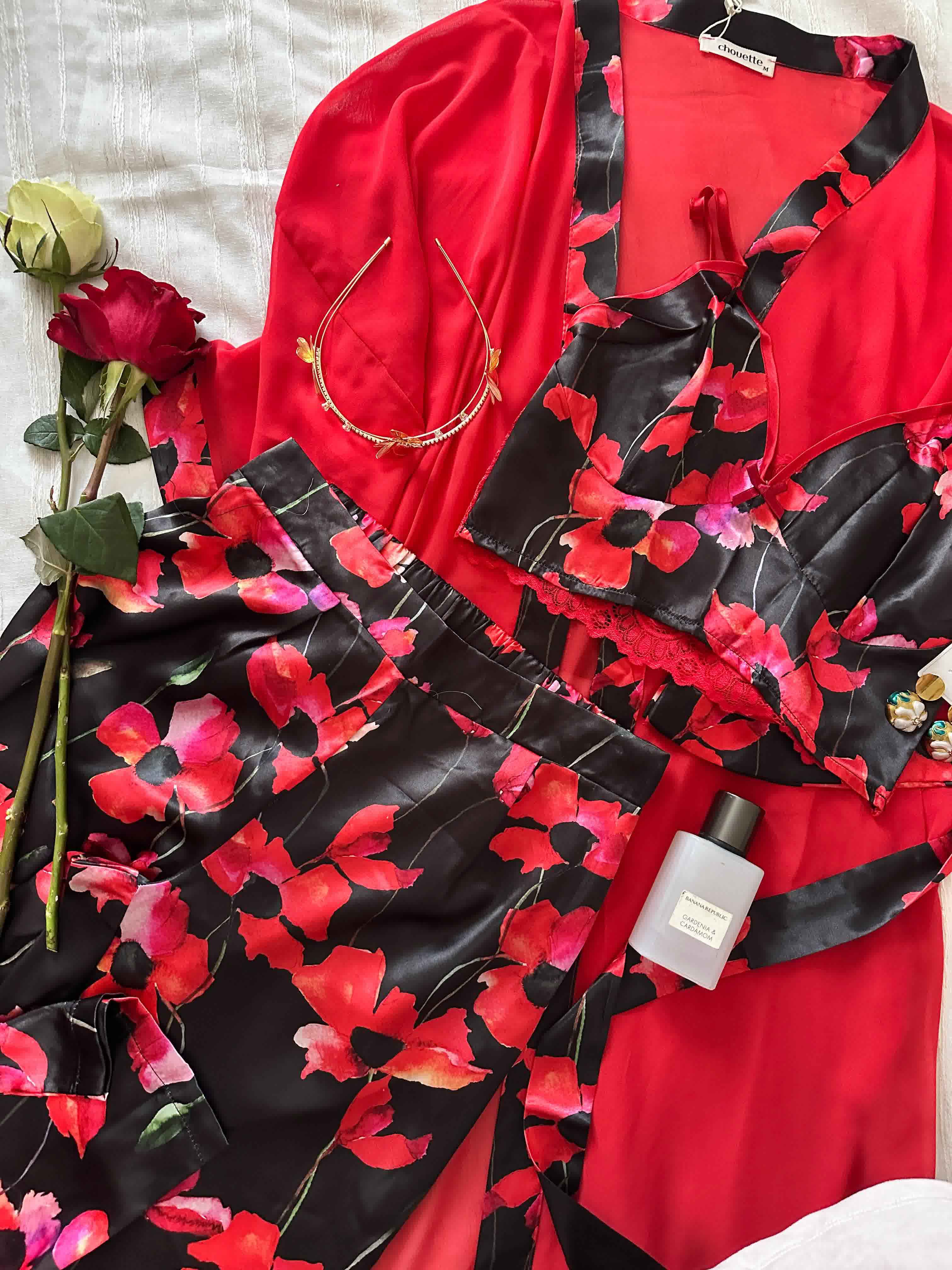 3Pcs MD kimono rouge