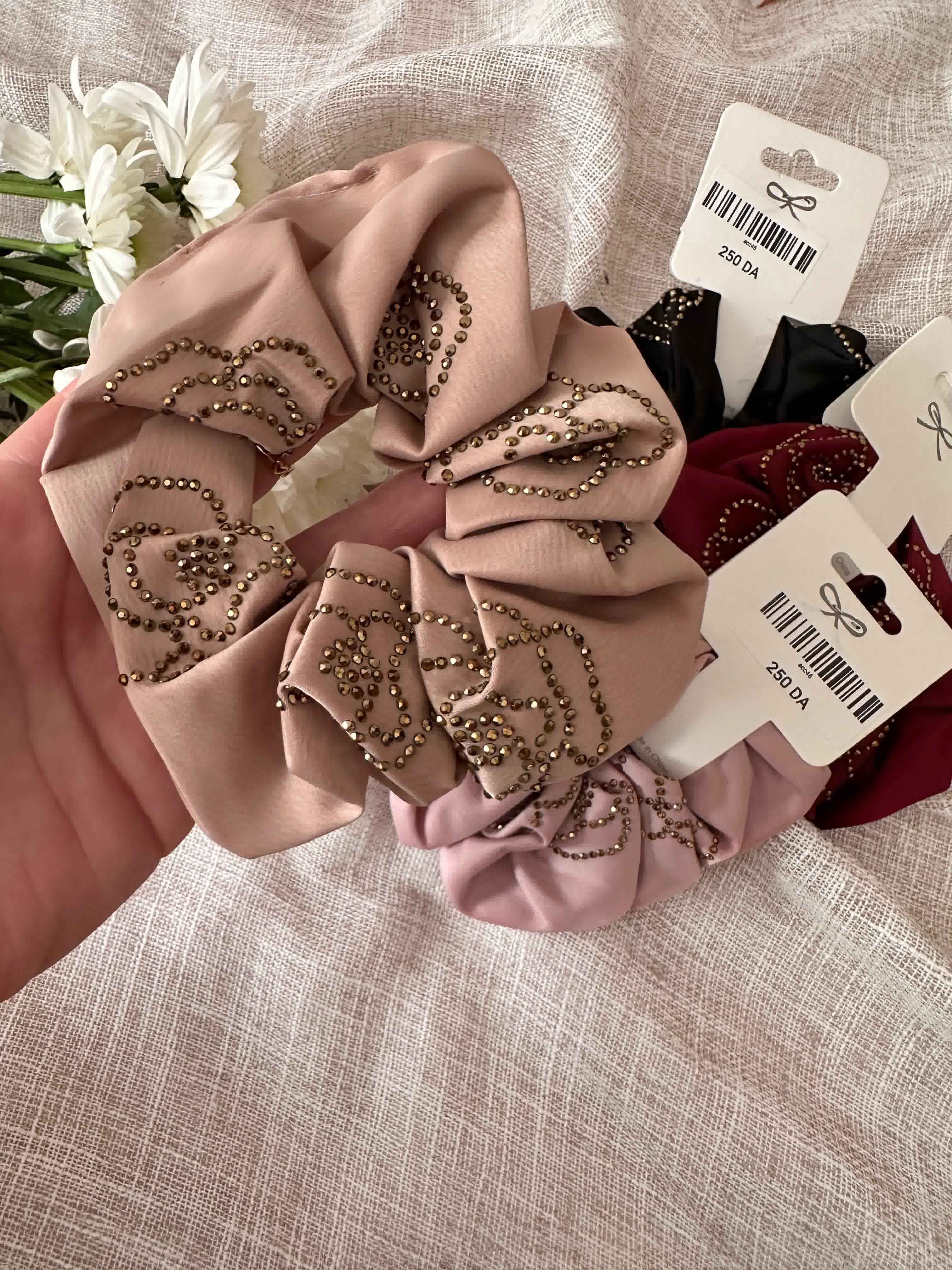 bandeau satin perlé 