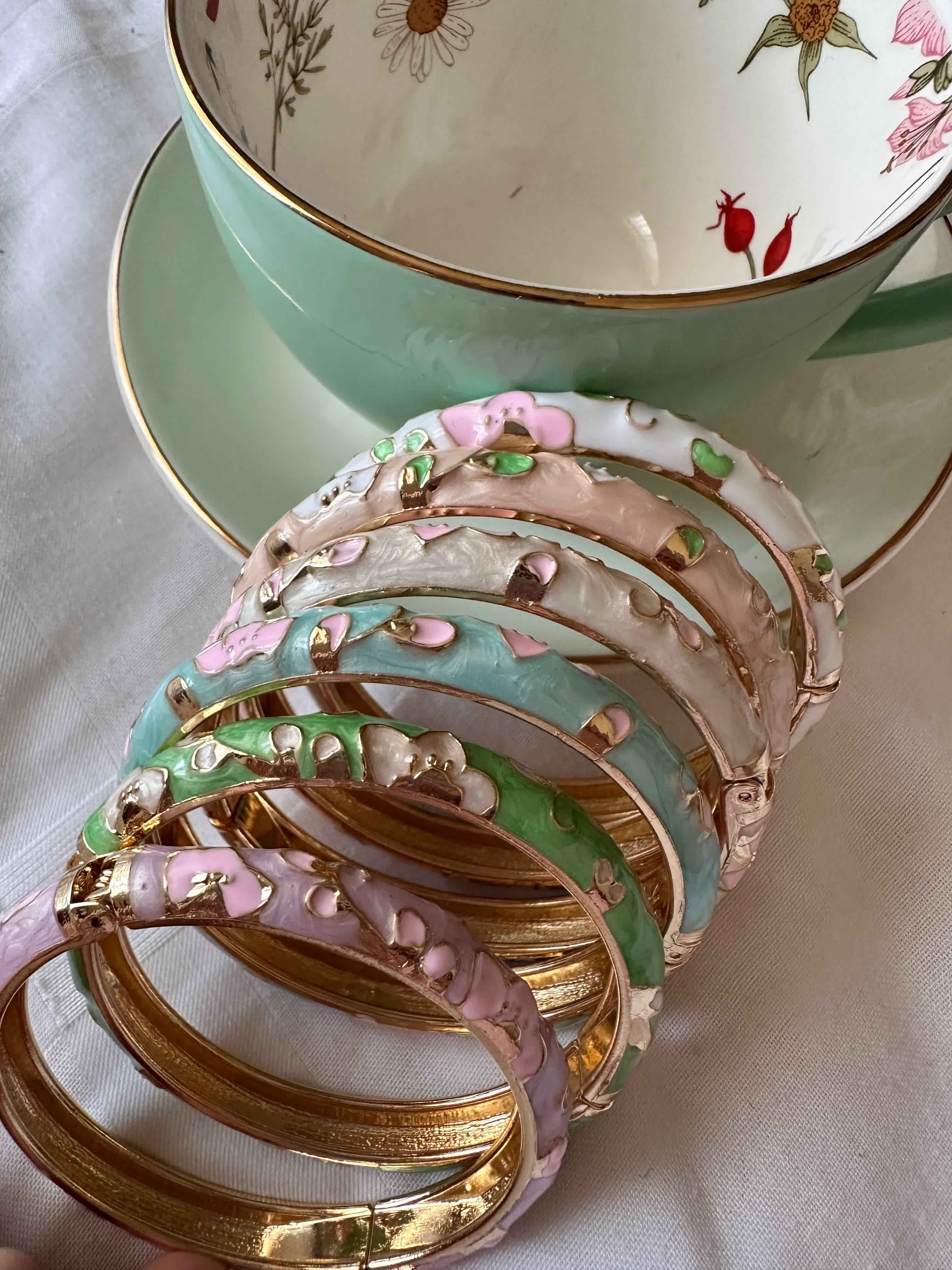 bracelet resine fleurs 