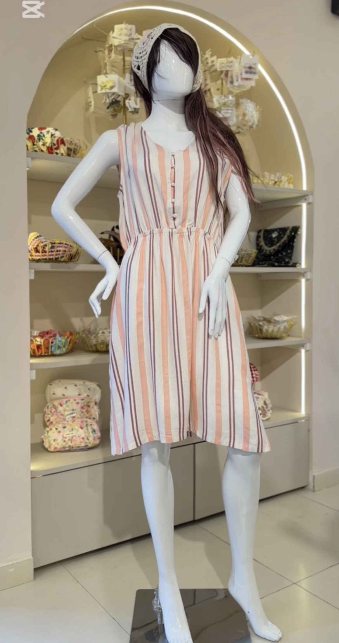 robe rayonnee beige-crevette cotbox