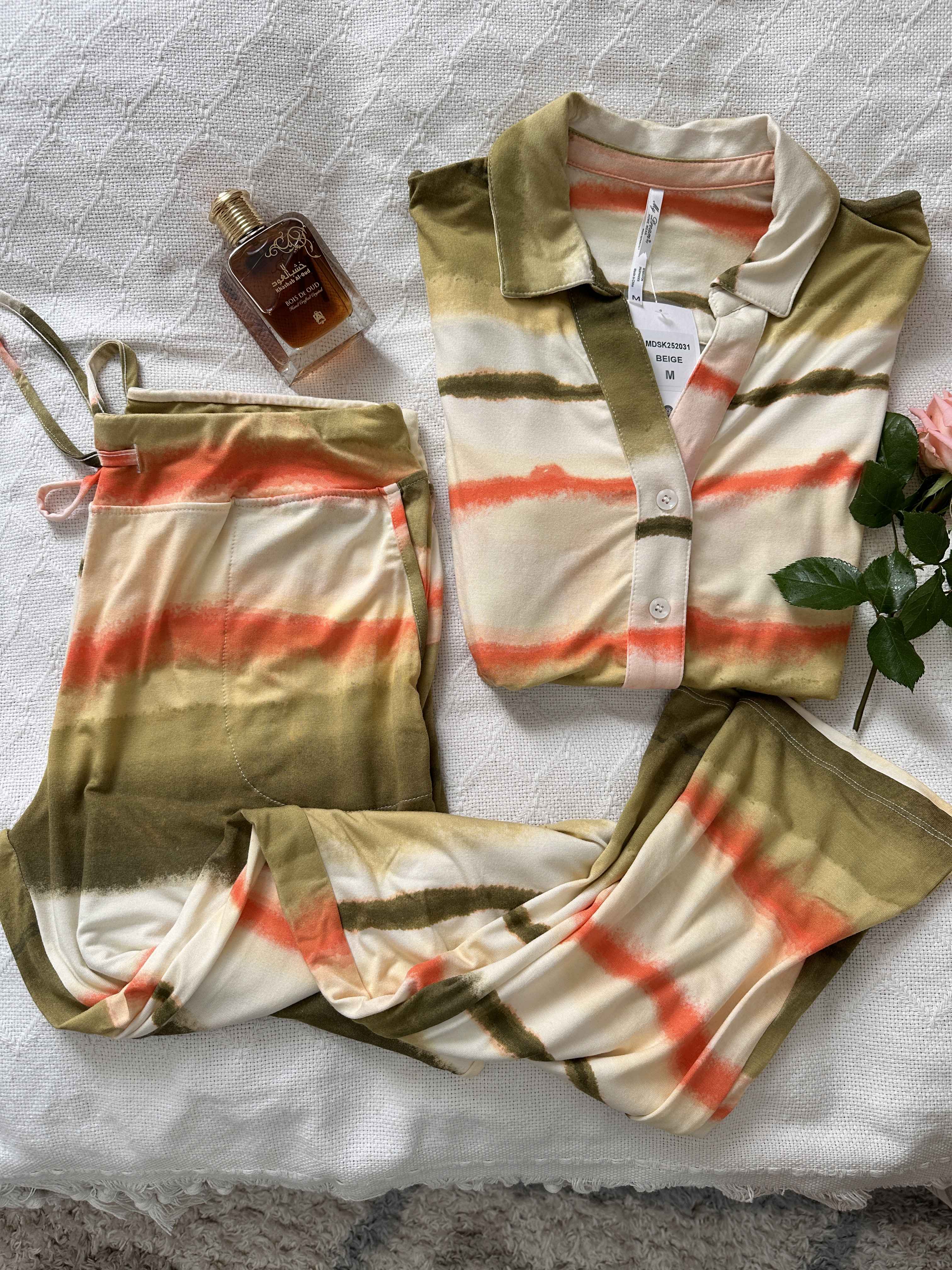 pyjama rayonné vert bouton 