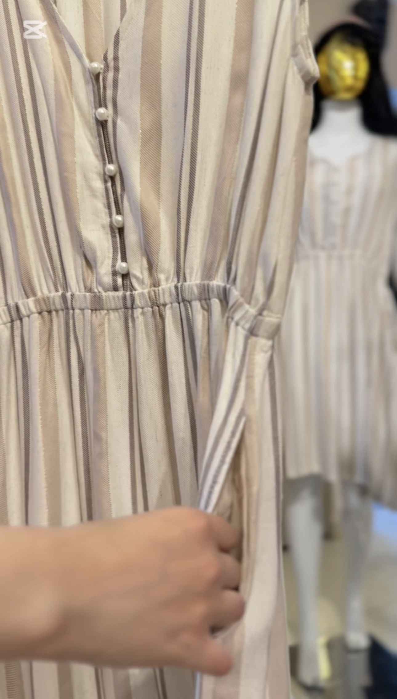 robe rayonnee beige-crevette cotbox 