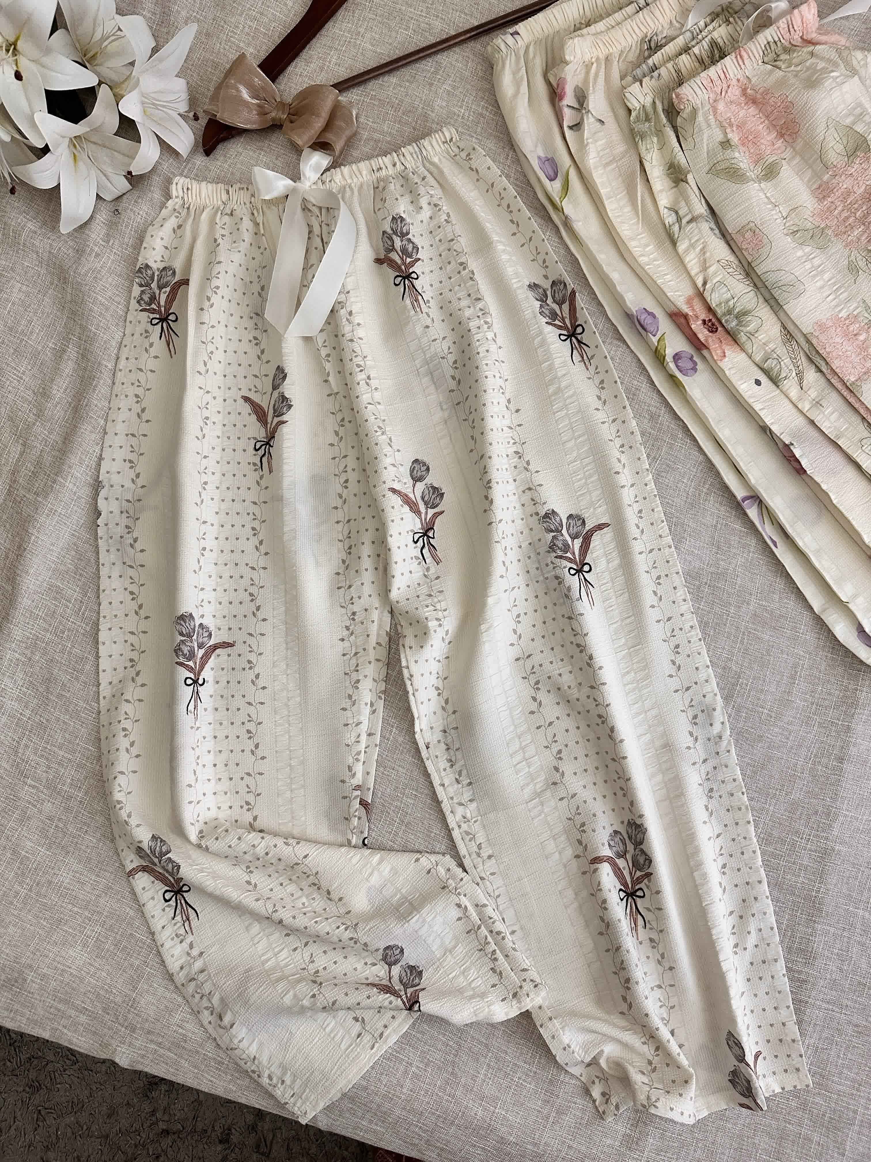 Pantalon coton crépé