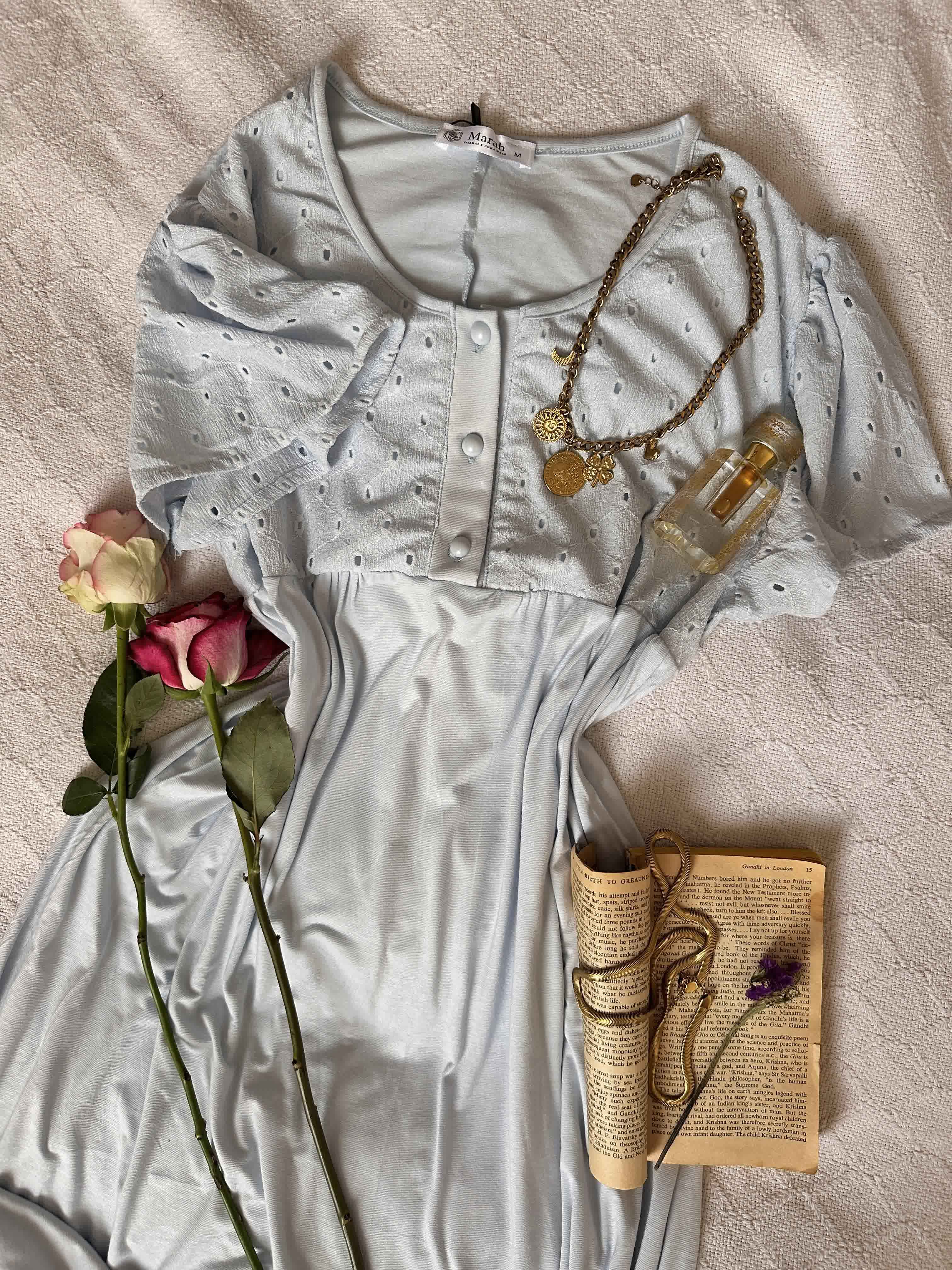 Robe Marah buttons bleu 