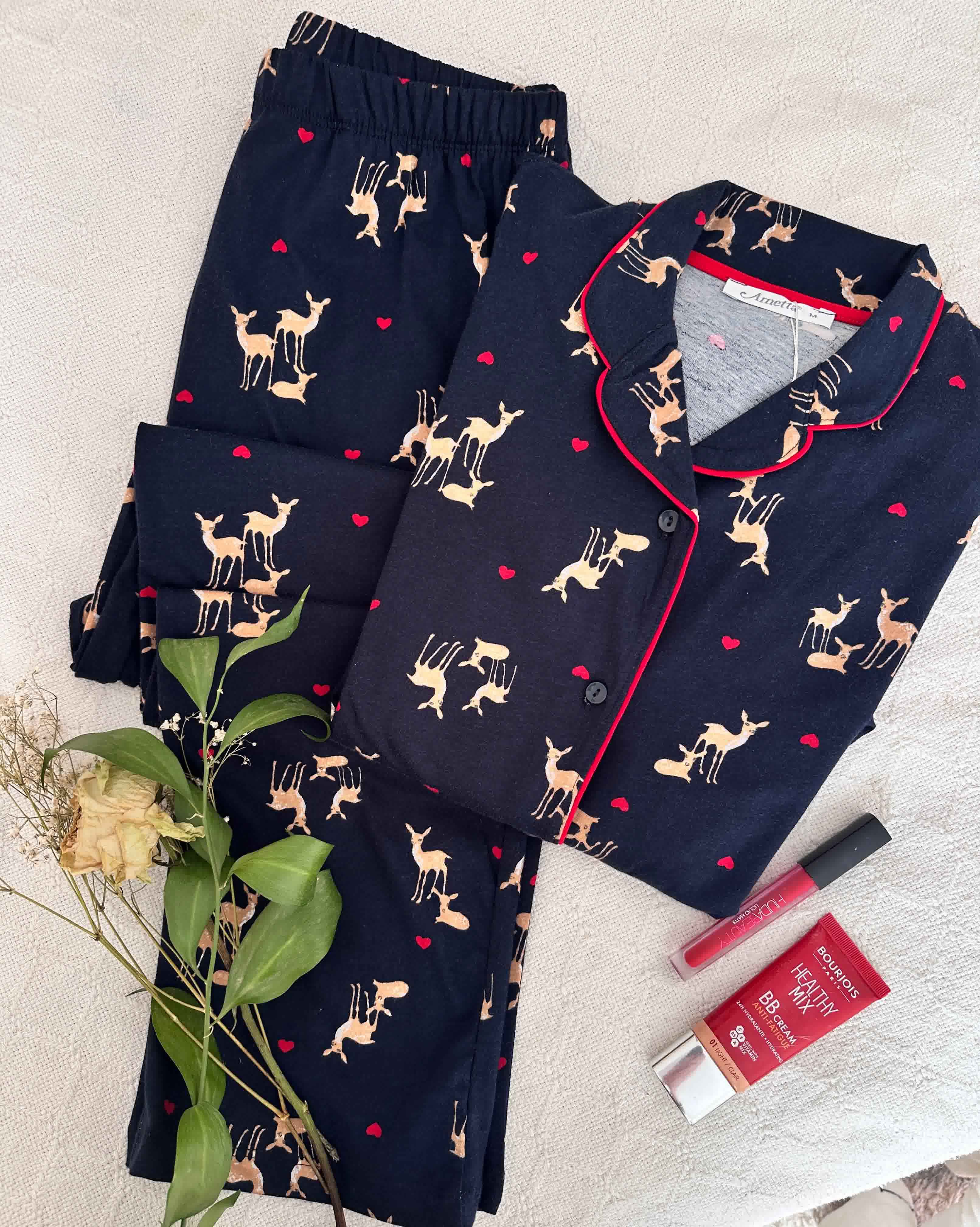 Pyjama arnetta bleu nuit boutonné