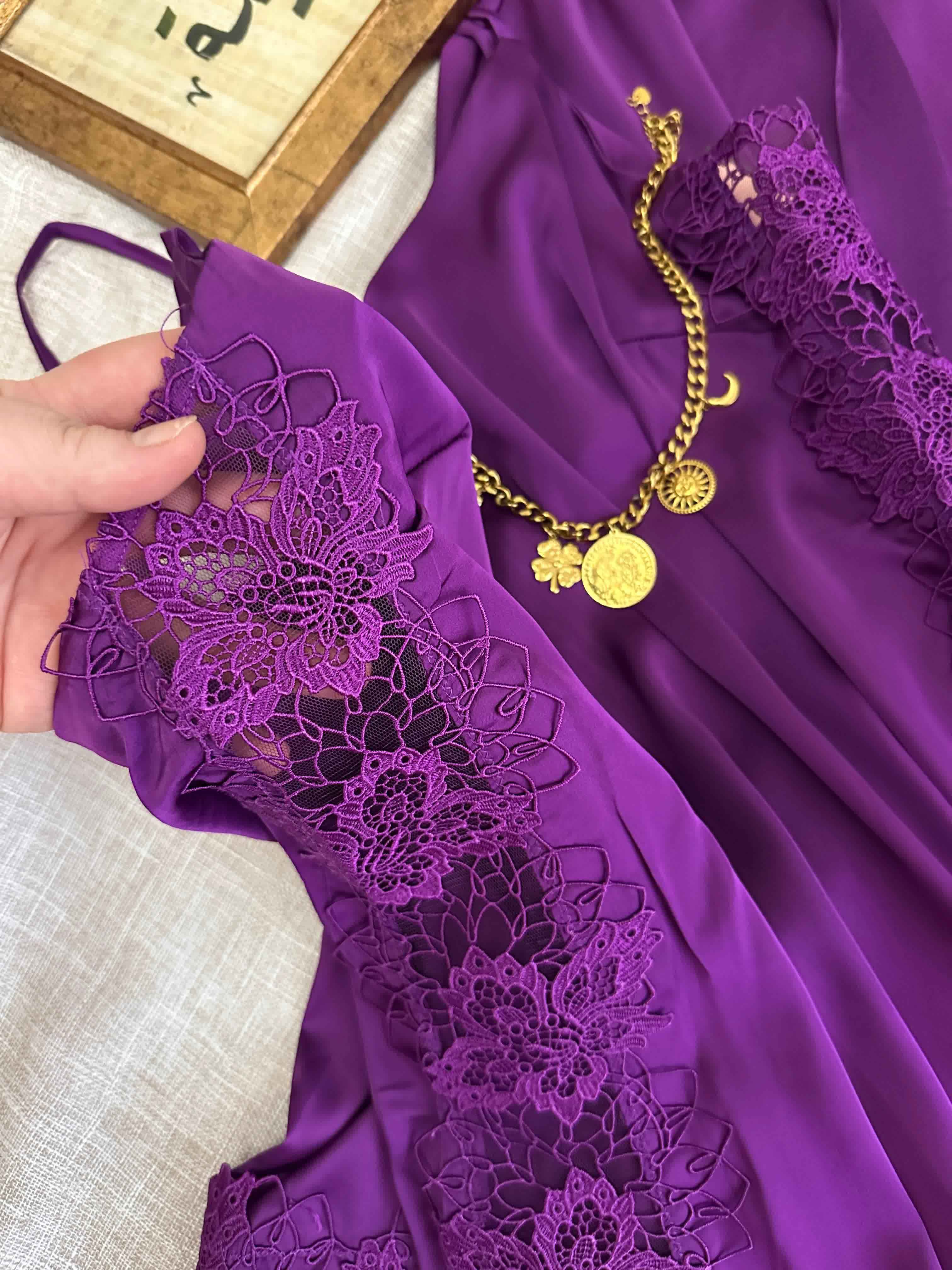 Déshabillé H guipure fleuri 