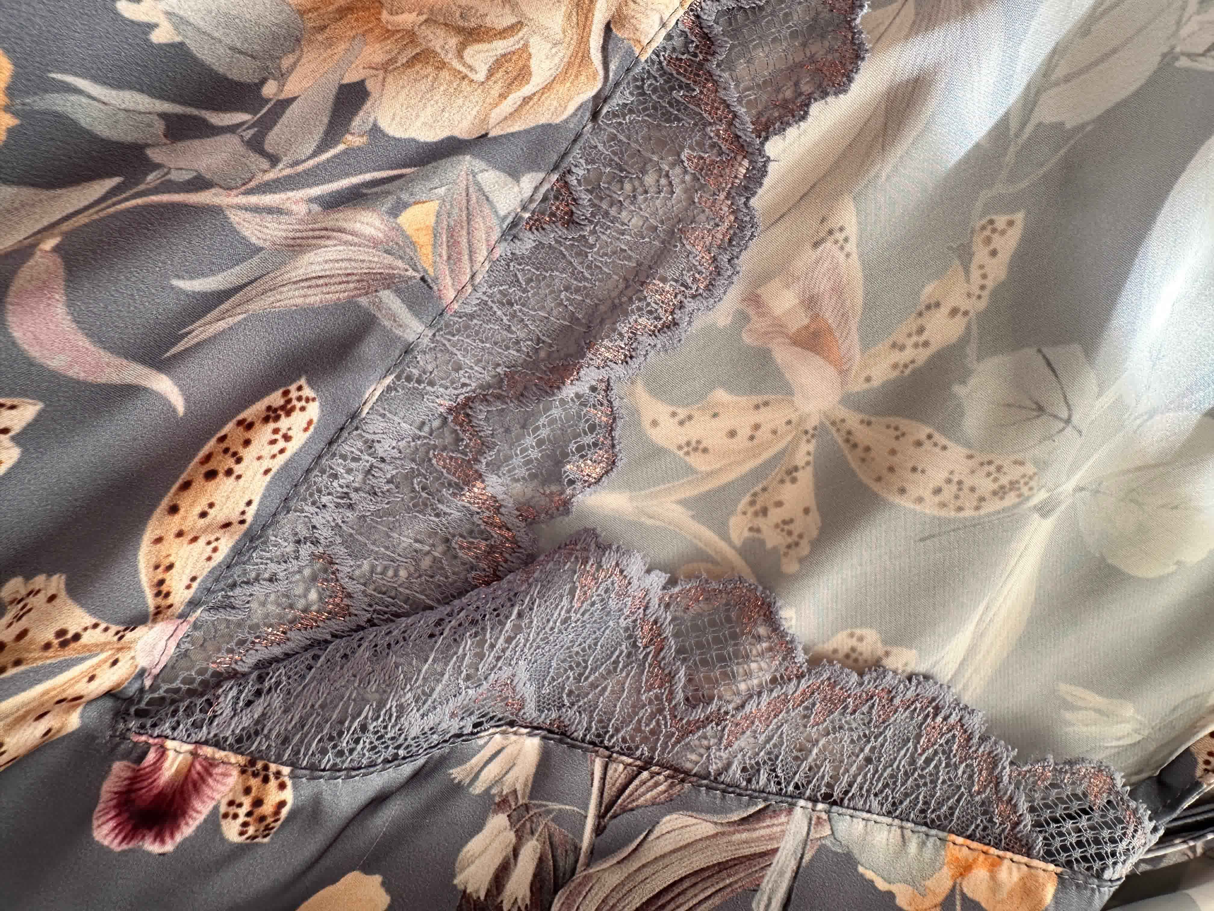 Deshabillé Bonjour bleu  fleuri 