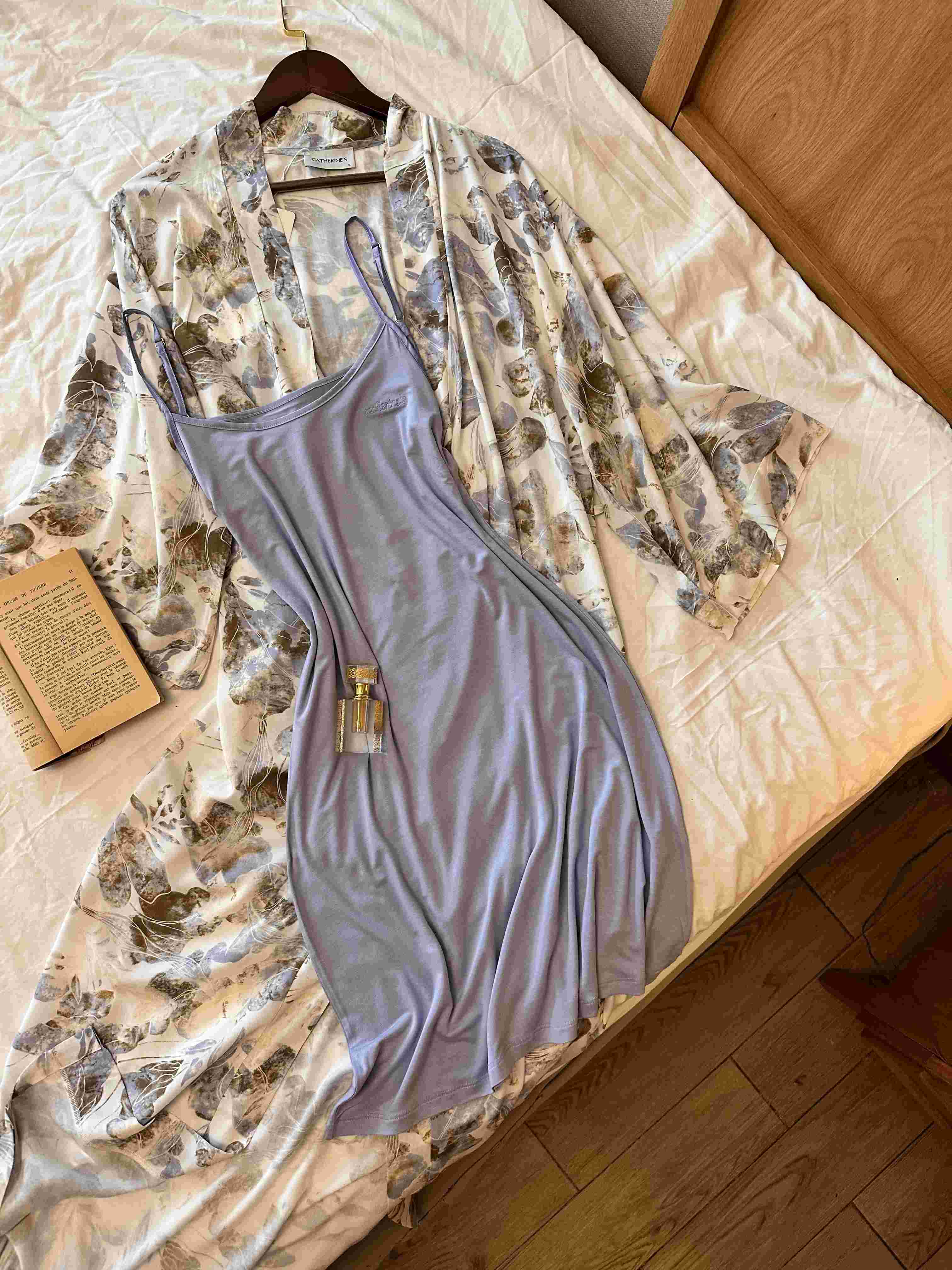 deshabillé catherines KM fleurs violet 