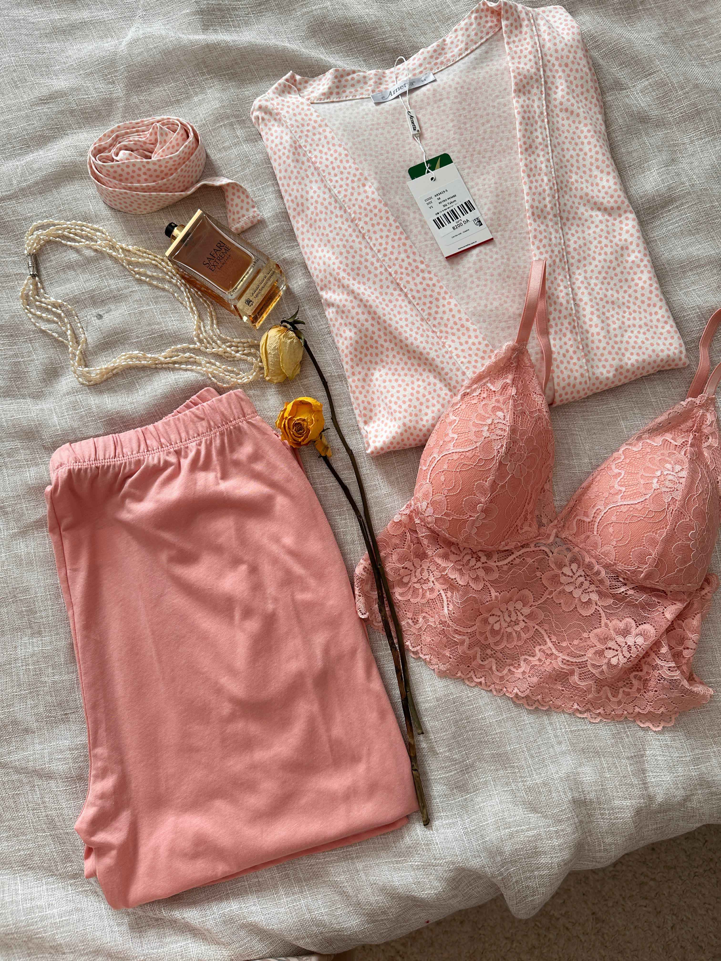 Ensemble 3-pcs Arnetta rose picté 