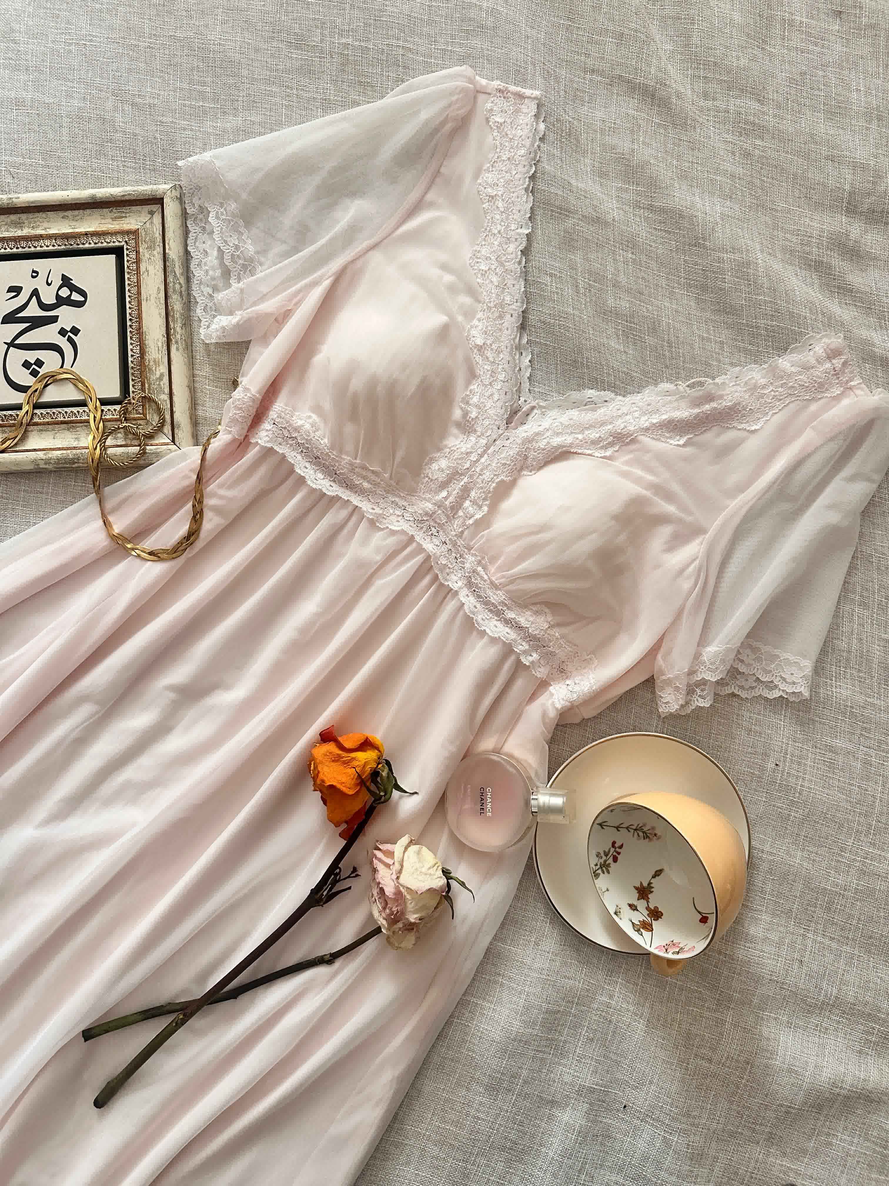 Robe vintage demi manche tul