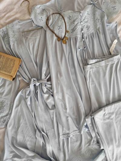 3pcs Bone broderie anglaise