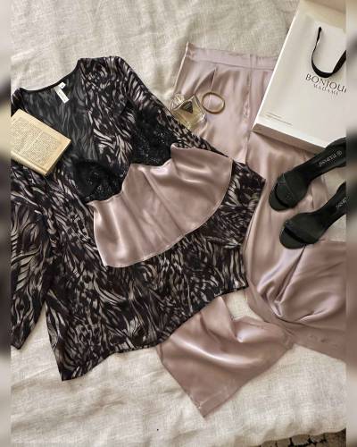 Ensemble 3pcs Bonjour noir/violet