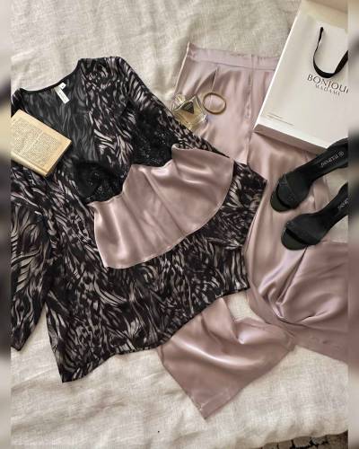 Ensemble 3pcs Bonjour noir/violet