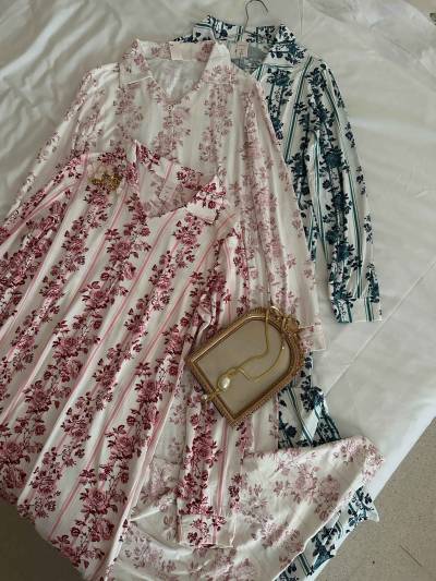 Robe longue caresse fleuri