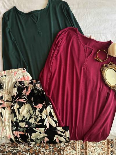 Pyjama H fluide pantalon fleuri