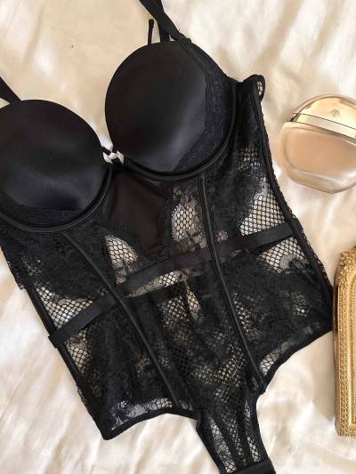 Bodysuit H dentelle satin
