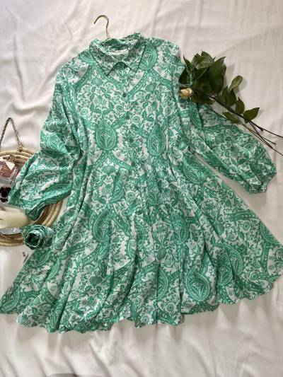 robe courte vert menth