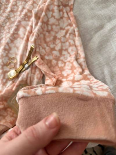 Homewear catherines velour rose fleuri