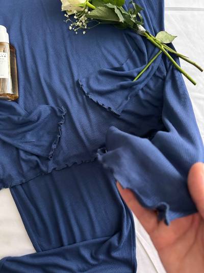 Pyjama Penymood buttons laine bleu nuit