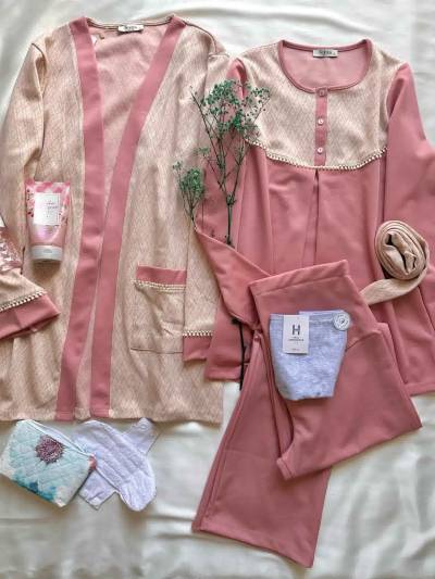 3Pcs pour femmmes enceintes beige/rose