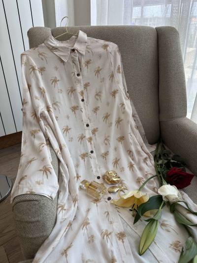 Robe Ibiza blnc courte boutonnée