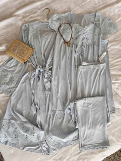 3pcs Bone broderie anglaise