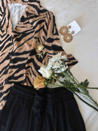 Homewear short  Ibiza théme tigre