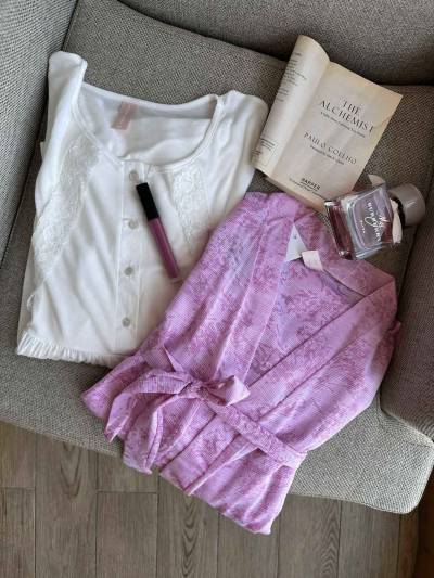 Déshabillé grossesse Lohusa rose