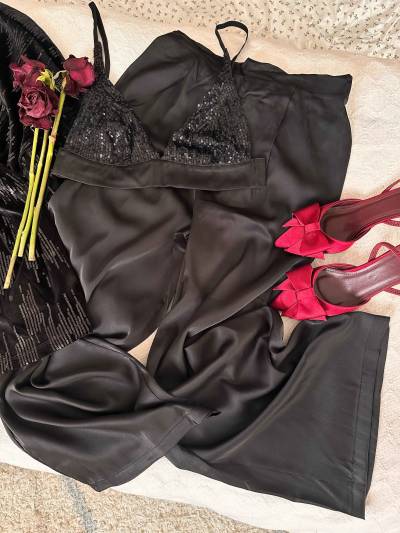 Ensemble 3pcs Bonjour Noir brillant