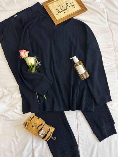 Pyjama Penymood laine bleu nuit reyone uni