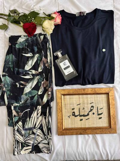 Pyjama fluide bleu nuit
