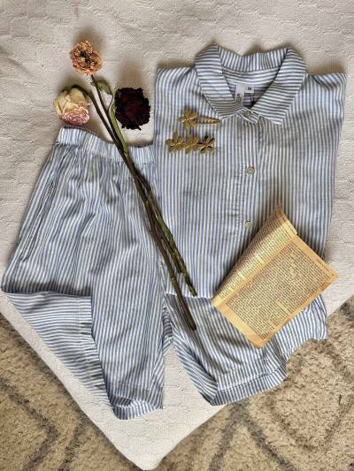 Homewear short bonjour Rayonné bleu