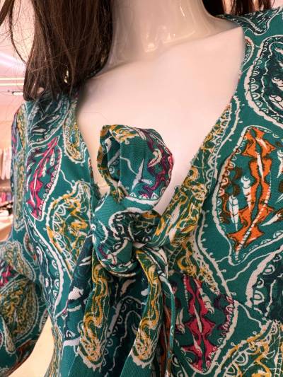 robe vert feuilles colorées