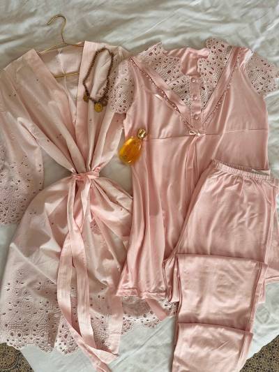 3Pcs Bone broderie anglaise