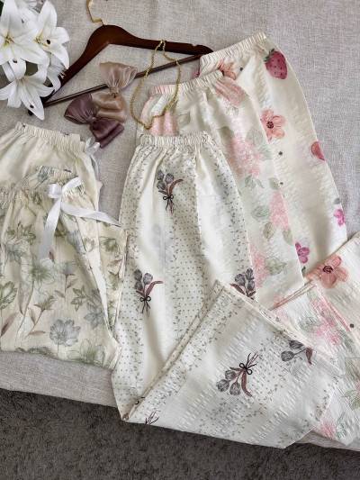 Pantalon coton crépé