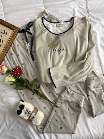 Pyjama Catherines gris velour