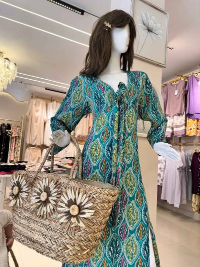robe vert feuilles colorées