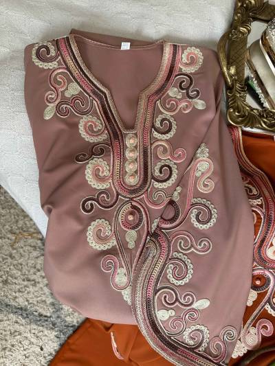 Robe gros-fil manches rondes