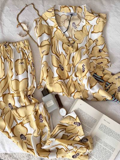 homewear jaune fleuri