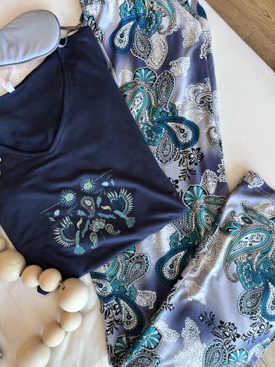 pyjama bleu oiseaux