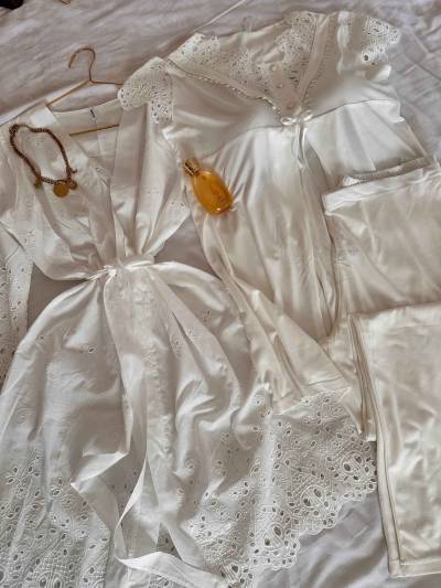 3Pcs Bone broderie anglaise