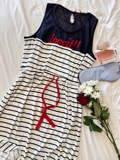 robe cotbox bleu rayonnée
