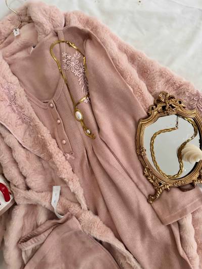 3pcs bone kimono polaire