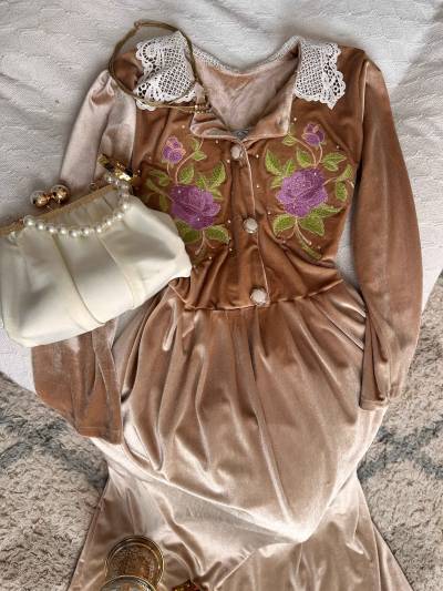 Robe White Lily vintage velour