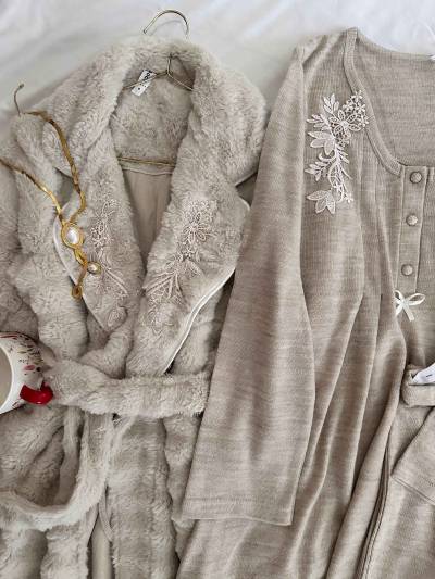 3pcs bone kimono polaire