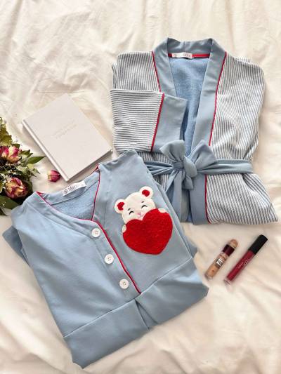 deshabillé marah rose et bleu femme enceinte