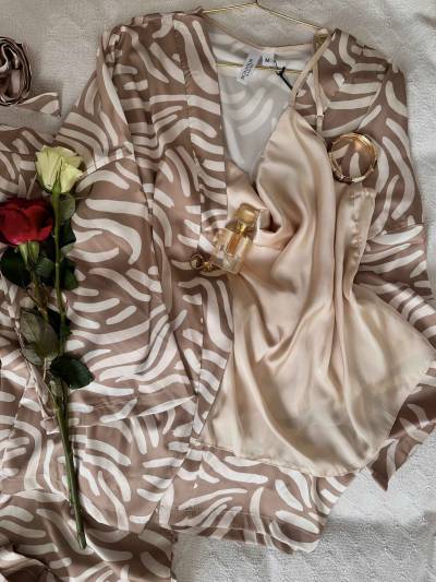 3pcs bonjour maron rayonne satin