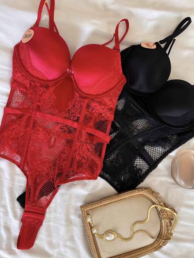 Bodysuit H dentelle satin