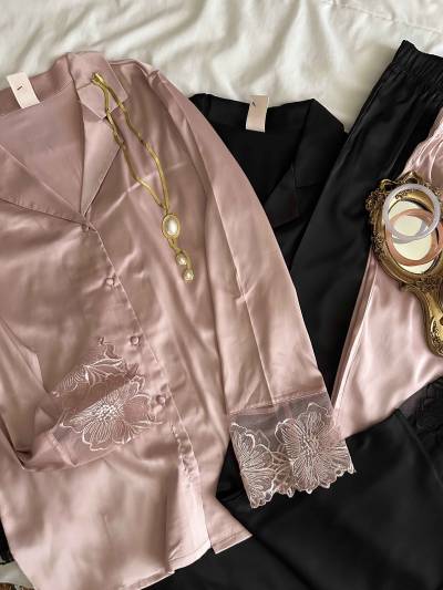 Pyjama satin H manches longues