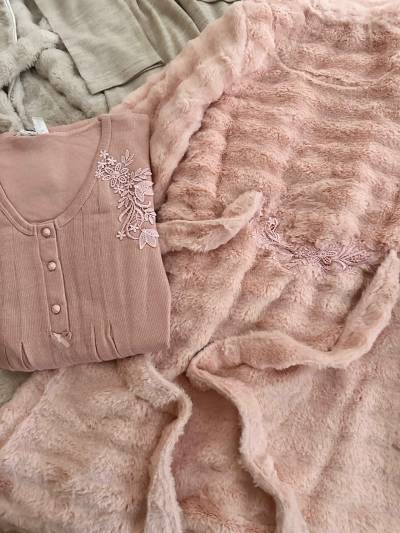 3pcs bone kimono polaire
